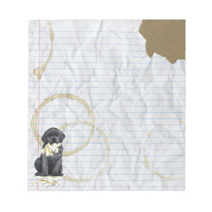 Mein schwarzes Labor hat meinen Lektionsplan aufge Notizblock