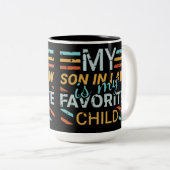 Mein Schwiegersohn ist der T - Shirt meines Liebli Zweifarbige Tasse (VorderseiteRechts)