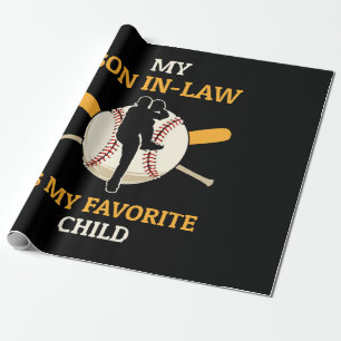 Mein Schwiegersohn ist mein Lieblingskind Baseball Geschenkpapier