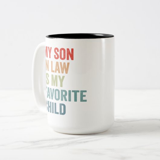 Mein Schwiegersohn ist mein liebster Vater für die Zweifarbige Tasse (Vorderseite Links)