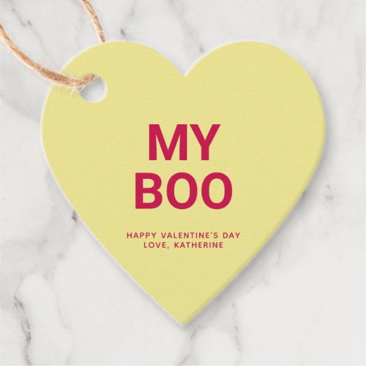 Mein schwindgelbes Herz niedlicher Valentinstag Geschenkanhänger (Vorderseite)