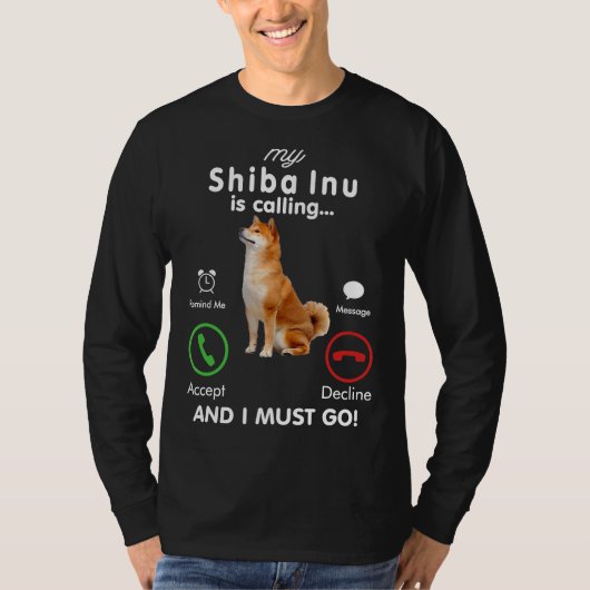 Mein shiba inu nennt lustigen Geschenk-T - Shirt (Vorderseite)