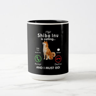 Mein shiba inu ruft Spaß Dog Gift Zweifarbige Tasse