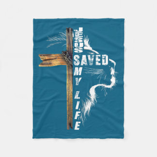 Mein Shirt Jesus Christus rettete Leben Geschenk Fleecedecke