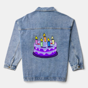 Mein Shirt zum Geburtstag mit Kuchen Jeansjacke