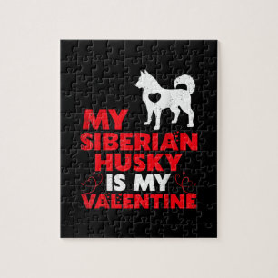 Mein sibirischer Husky ist mein Valentine Husky Puzzle