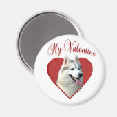 Mein sibirisches Husky-Valentin: Huskies der Liebe Magnet (Vorderseite/Rückseite)