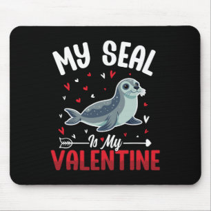 Mein Siegel ist mein Valentinstag Süße Meerestiere Mousepad