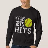 Mein Sis trifft auf Softball Brother Sister Softba Sweatshirt (Vorderseite)