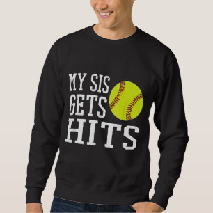 Mein Sis trifft auf Softball Brother Sister Softba Sweatshirt