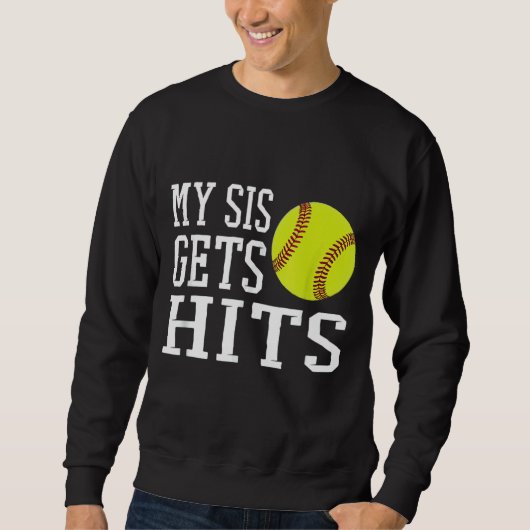 Mein Sis trifft auf Softball Brother Sister Softba Sweatshirt (Vorderseite)