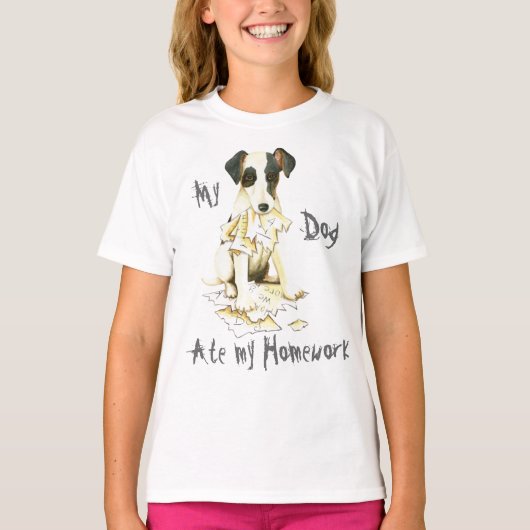 Mein Smooth Fox Terrier Ate My Hausaufgaben T - Sh T-Shirt (Vorderseite)