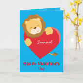 Mein Sohn am Valentinstag, schöner Löwe Karte (Gelbe Blume)