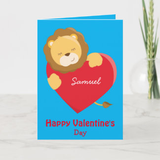 Mein Sohn am Valentinstag süßer Löwe Karte
