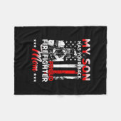 Mein Sohn hat deine Mama zum Feuerwehrmann Fleecedecke (Vorderseite (Horizontal))