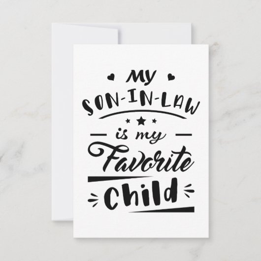 Mein Sohn im Gesetz ist mein Lieblingskind Dankeskarte (Vorderseite)