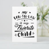 Mein Sohn im Gesetz ist mein Lieblingskind Dankeskarte (Stehend Vorderseite)