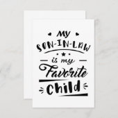 Mein Sohn im Gesetz ist mein Lieblingskind Dankeskarte (Vorne/Hinten)