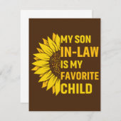 Mein Sohn im Gesetz ist mein Lieblingskind Dankeskarte (Vorne/Hinten)