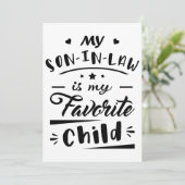 Mein Sohn im Gesetz ist mein Lieblingskind Einladung (Stehend Vorderseite)