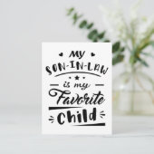 Mein Sohn im Gesetz ist mein Lieblingskind Postkarte (Stehend Vorderseite)