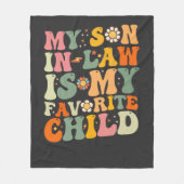 Mein Sohn im Jura ist mein Lieblingskind Retro Gro Fleecedecke (Vorderseite)