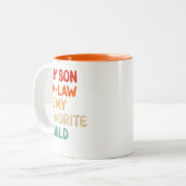Mein Sohn im Jura ist mein Lieblingskind Zweifarbige Tasse (Vorderseite Links)