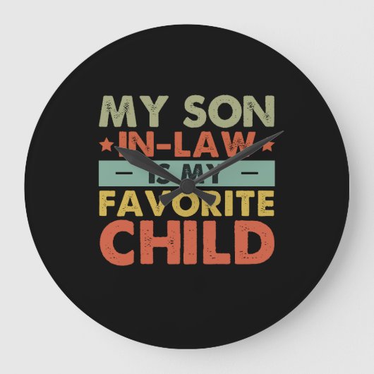 Mein Sohn im Jura ist meine Lieblingsfamilie Große Wanduhr (Vorderseite)