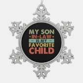 Mein Sohn im Jura ist meine Lieblingsfamilie Schneeflocken Zinn-Ornament (Vorderseite)