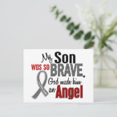 Mein Sohn ist ein Engel-1-Hirnkrebs Postkarte (Stehend Vorderseite)