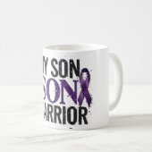 Mein Sohn ist ein kämpfendes Krebsbewusstsein Kaffeetasse (VorderseiteRechts)