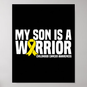 Mein Sohn ist ein Krieger-Gelber Ribbon-Kinderkreb Poster