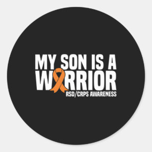 Mein Sohn ist ein Krieger Orange Ribbon Rsdcrps Aw Runder Aufkleber