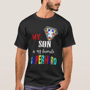 Mein Sohn ist mein Lieblings-Superheld Autismusbwu T-Shirt