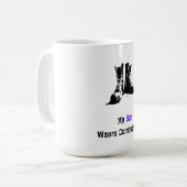 Mein Sohn trägt Kampf-Stiefel Kaffeetasse (Vorderseite Links)