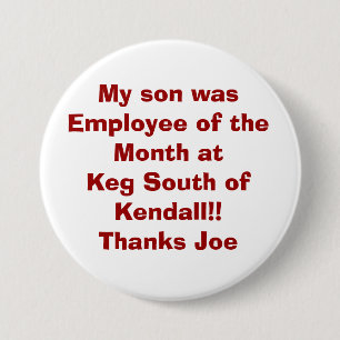 Mein Sohn war Angestellter des Monats an Fass Button