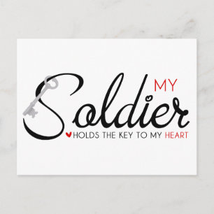 Mein Soldat hält den Schlüssel zu meinem Herzen Postkarte