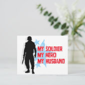 Mein Soldat, mein Held, mein Ehemann Postkarte (Stehend Vorderseite)
