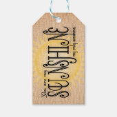 Mein Sonnenschein auf Burlap Geschenkanhänger (Vorderseite)