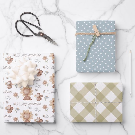 Mein Sonnenschutzpapier-Flachblatt-Set von 3 Geschenkpapier Set (Vorderseite)