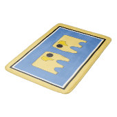 Mein sonniger Elefant auf blau Badematte (Schrägansicht)