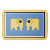 Mein sonniger Elefant auf blau Badematte (Vorderseite)
