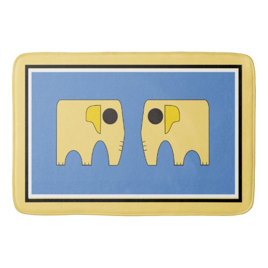 Mein sonniger Elefant auf blau Badematte (Vorderseite)