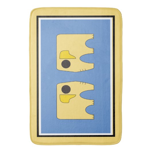 Mein sonniger Elefant auf blau Badematte (Vorderseite Vertikal)