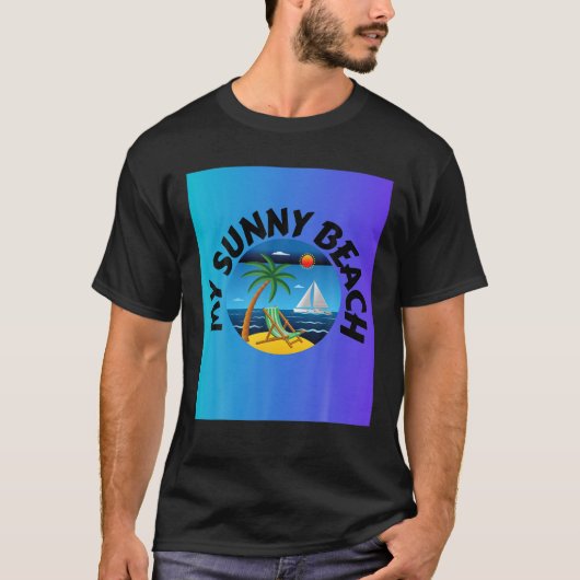 Mein sonniger Strand T-Shirt (Vorderseite)