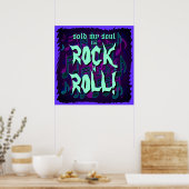 Mein Soul für Rock'n'Roll Lila grün verkaufen Poster (Küche)