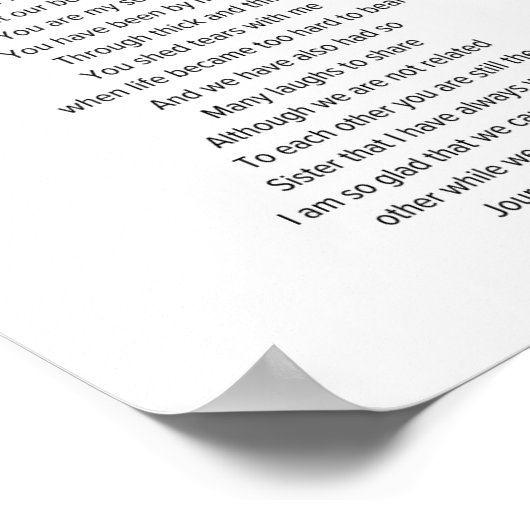 Mein Soul ist Schwester Gedicht Poster (Ecke)