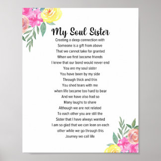 Mein Soul ist Schwester Gedicht Poster