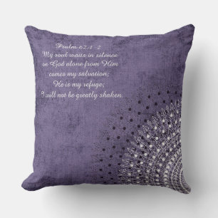 Mein Soul wartet Psalm Lila Doily Pillow Kissen