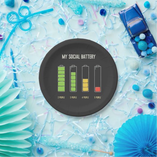 Mein Sozialakku stellt sozialen Spaß vor Pappteller (Party)